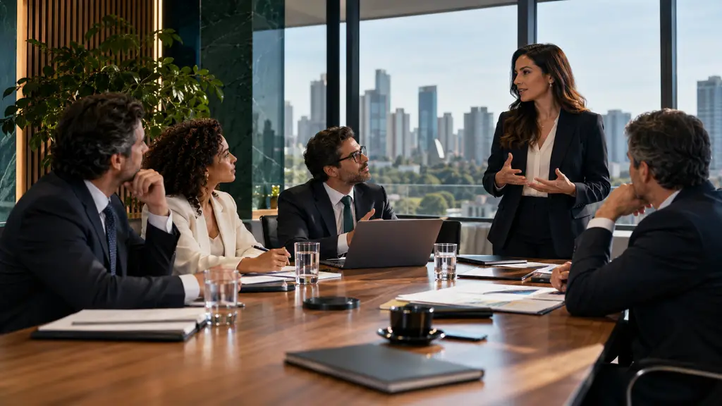 Reunião estratégica em sala de conselho (imagem ilustrativa)